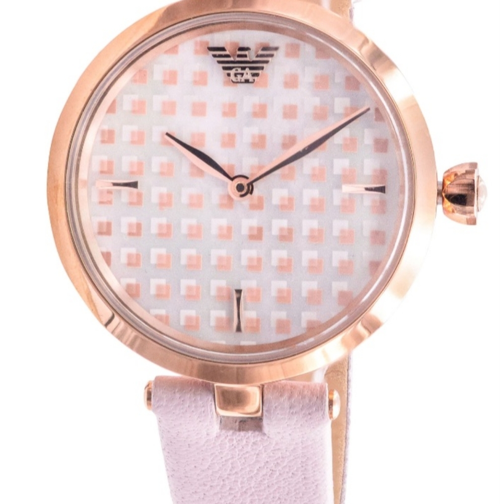 New - Emporio Armani Pink Leather Ladies Watch AR11313